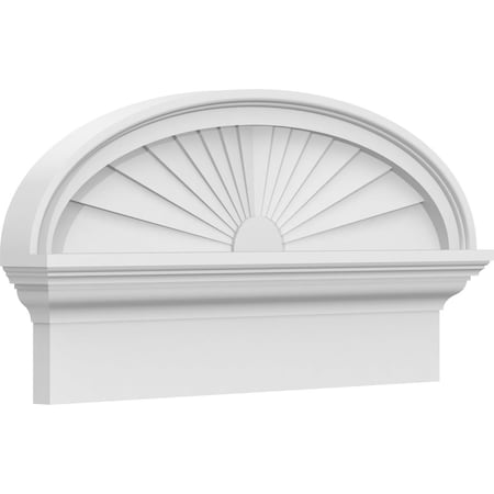 Ekena Millwork Elliptical Sunburst Architectural Grade PVC Combination Pediment, 24"W x 12-7/8"H x 2-3/4"P PEDPC024X130ELL01